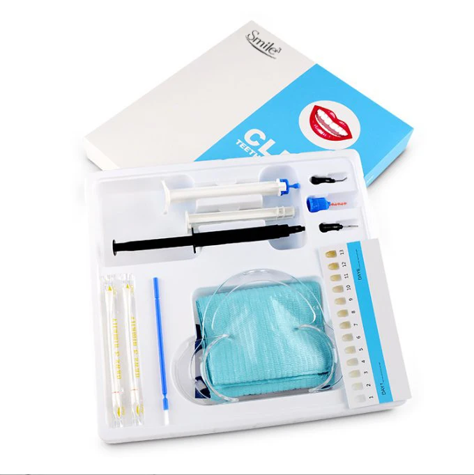 طقم حاجز مزدوج لتبييض الأسنان الاحترافي 35% HP طقم عيادة حقنة جل تبييض للعيادة K09