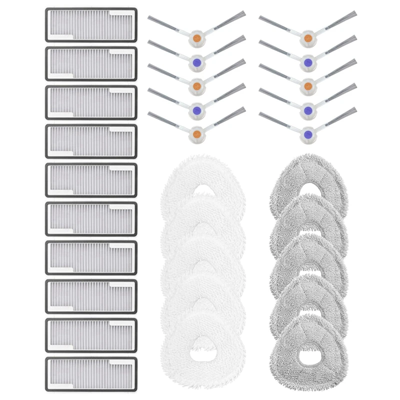 Substituição do pano do esfregão do filtro HEPA, vácuo do robô, escova lateral, peças sobresselentes para Narwal J4, J4 Lite
