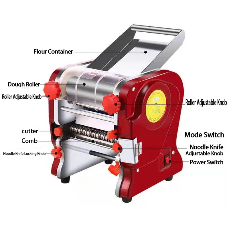 180Type Auto Noodles Cutter electric fresh pasta maker machine  processing Dough Roller sheeter kneading dumpling wrapper cuttin