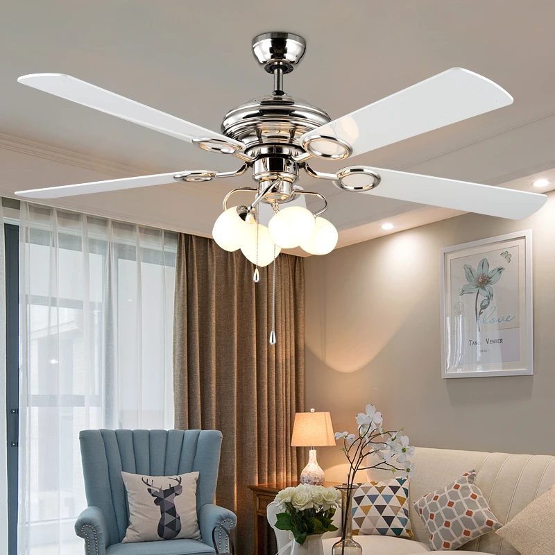 

Light Luxury Fan Ceiling Fan Light Restaurant Modern Living Dining Room Magic Bean Remote Control LED Fan Lamps Home Accessories