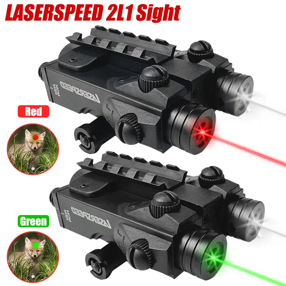 Dual Beam Laser Sight Scope 2L1-GIR Shockproof Aluminum Alloy Rifle Picatinny Rail Green Red Infrared Hunting Laser