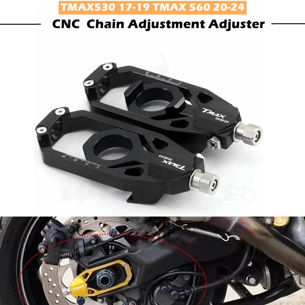 

For YAMAHA TMAX530 2017-2019 TMAX560 2020-2024 Motorcycle CNC Aluminum Alloy Chain Adjustment Adjuster