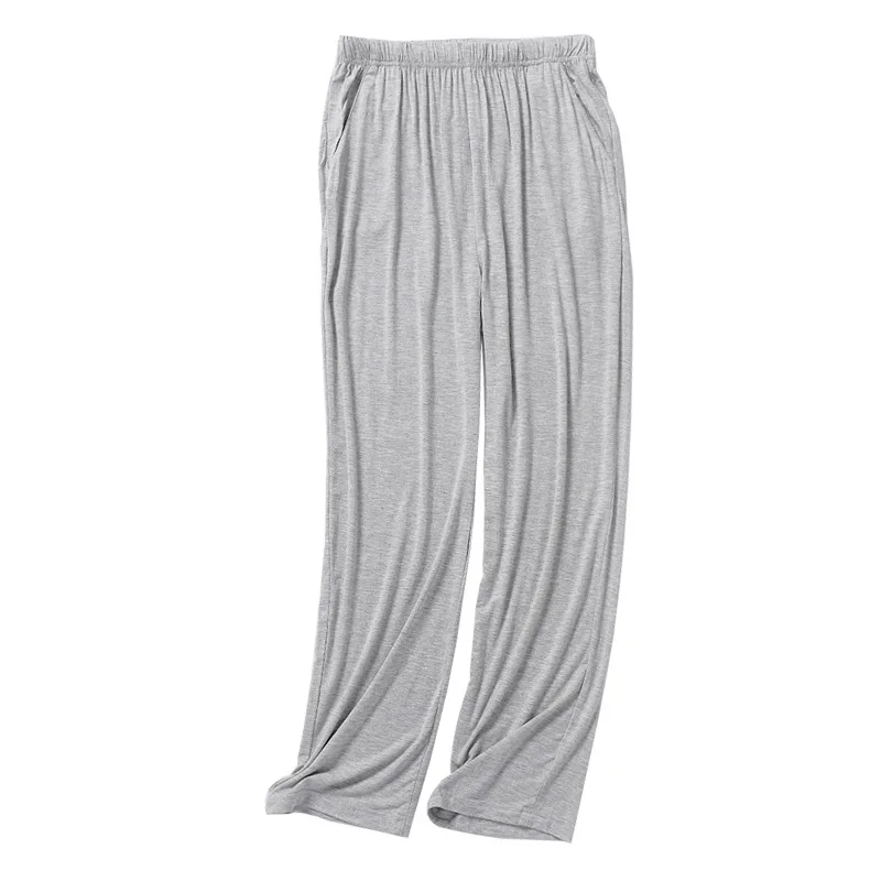 Japanese New Spring and Summer Cool Trousers Men Comfortable Modal Trousers Male Large Size Home Pants Gray Simple Casual Pants