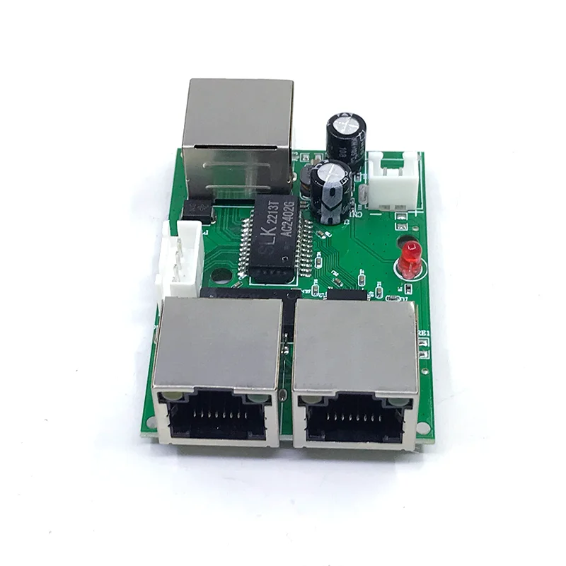 Ethernet 4-port mini-mini gigabit chassis with built-in wide-voltage 5V-12V and 12V-24V switch module