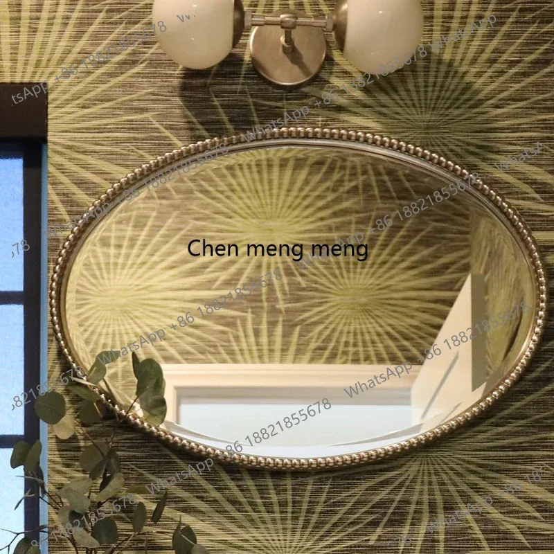 Light luxury oval makeup mirror bathroom sink wall-mounted vanity mirror basin bathroom mirror