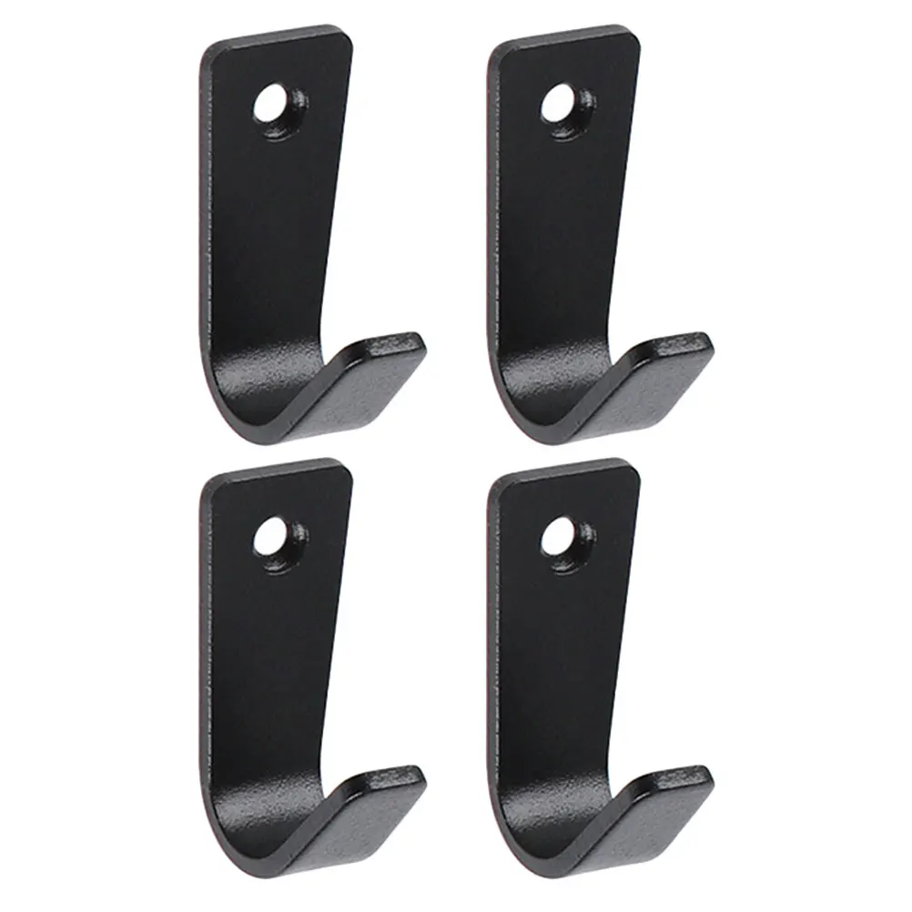 

4 Pcs Black Single Hole Stainless Steel Hooks for Wall Home Storage Bathroom Kitchen Closet Rust-proof Load-bearing
