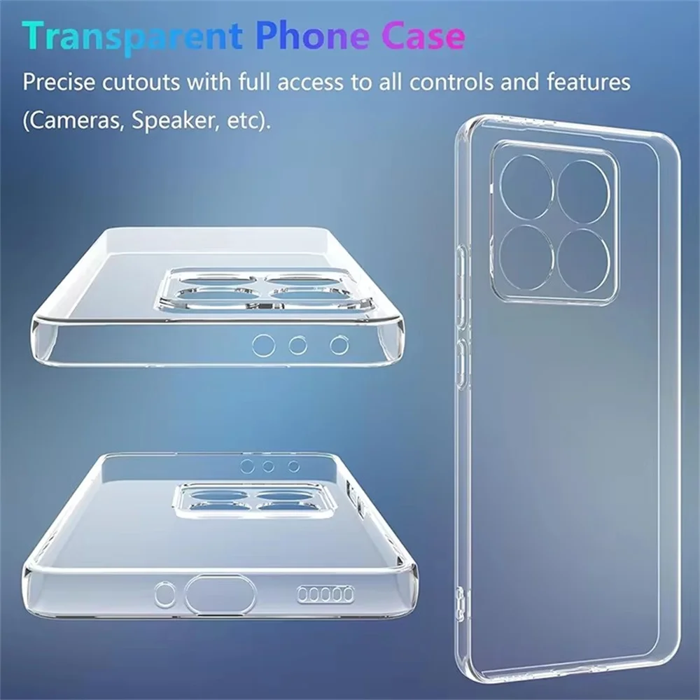حافظة ناعمة من السيليكون رفيعة للغاية لهاتف Xiaomi 14 15 14T 13 13T 12 12X 12T Pro Lite غطاء شفاف فائق الوضوح مقاوم للصدمات