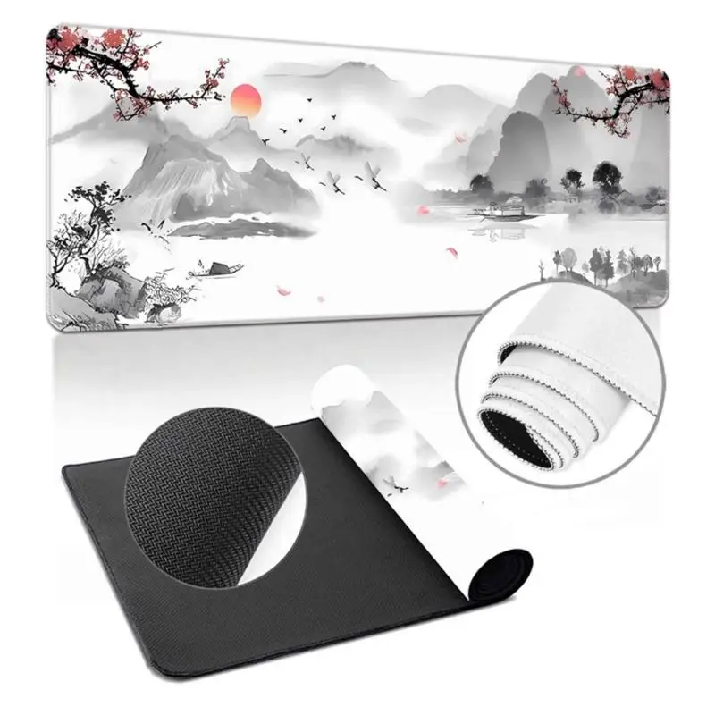 Rubber Desk Pad Mouse Pad with Landscape Print for Workstations  D2RC