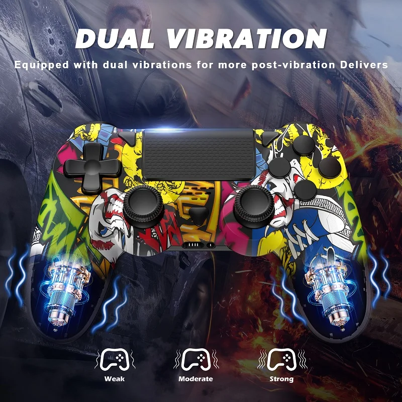 Para mando inalámbrico PS4-giroscopio de 6 ejes efecto Hall de doble vibración con función Turbo de panel táctil, accesorios para juegos de controlador BT