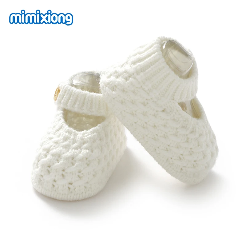 Toddler Girls First Walkers Comfortable Anti-Slip Newborn Infant Boys Soft Soled Floor Sneaker Children Pure Color Knit Footwear