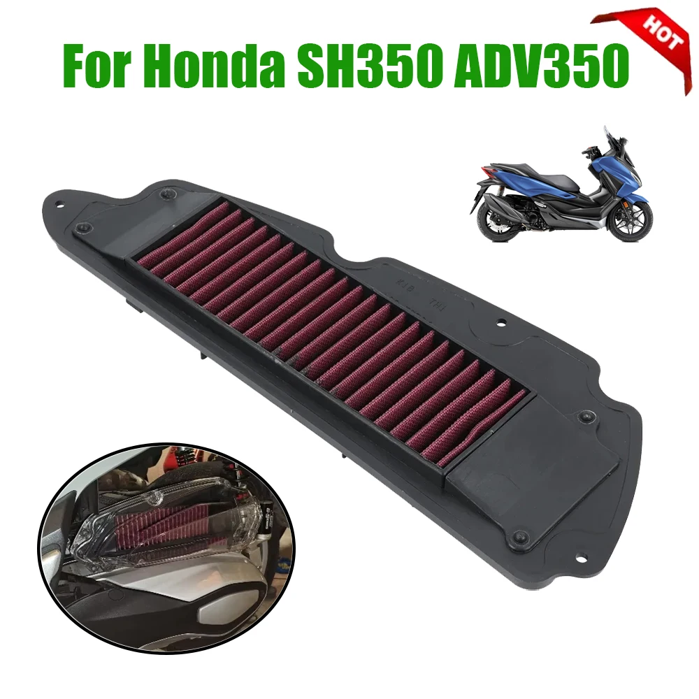 

For Honda ADV 350 ADV350 2021 - 2025 SH350 SH 350 2021-2024 Motorcycle Accessories Reusable High Flow Air Filter Intake Cleaner