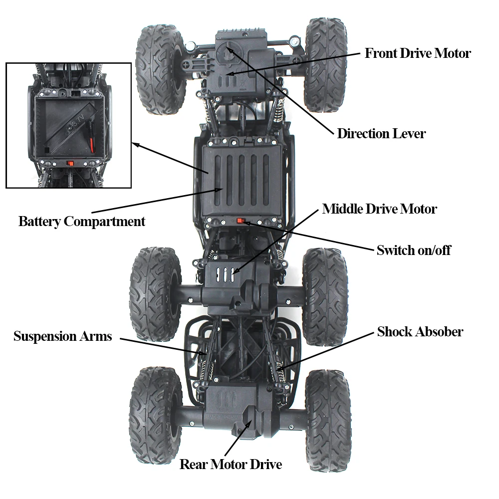 1:18 Legering Rock Crawler 4wd Off-Road Rc Auto 2.4G 4X4 Rijden Klimmen Afstandsbediening Auto Speelgoed Voor Kinderen Jongens Geschenken 5514