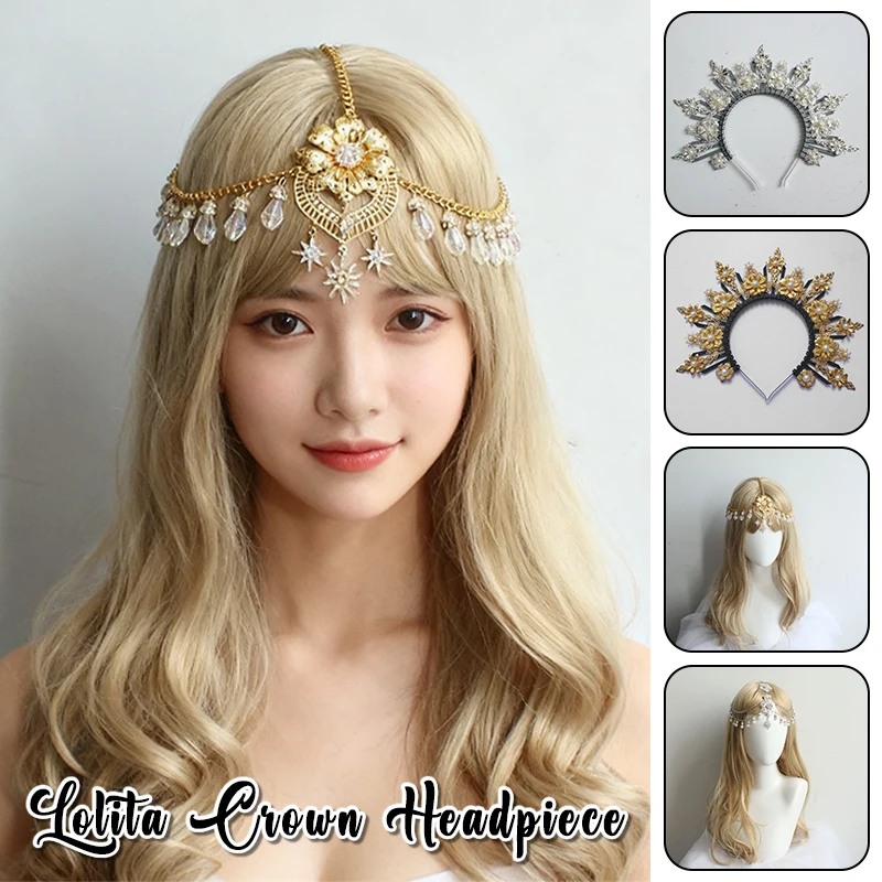 Unfinished Lolita Tiara Crown Church Mary Sun Goddess Halo Crown Tiara DIY Making Kit Baroque Headpiece DIY Material Package