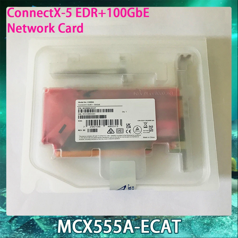 New NIC CX555A MCX555A-ECAT ConnectX-5 EDR+100GbE 100Gb/s Single Port Network Card