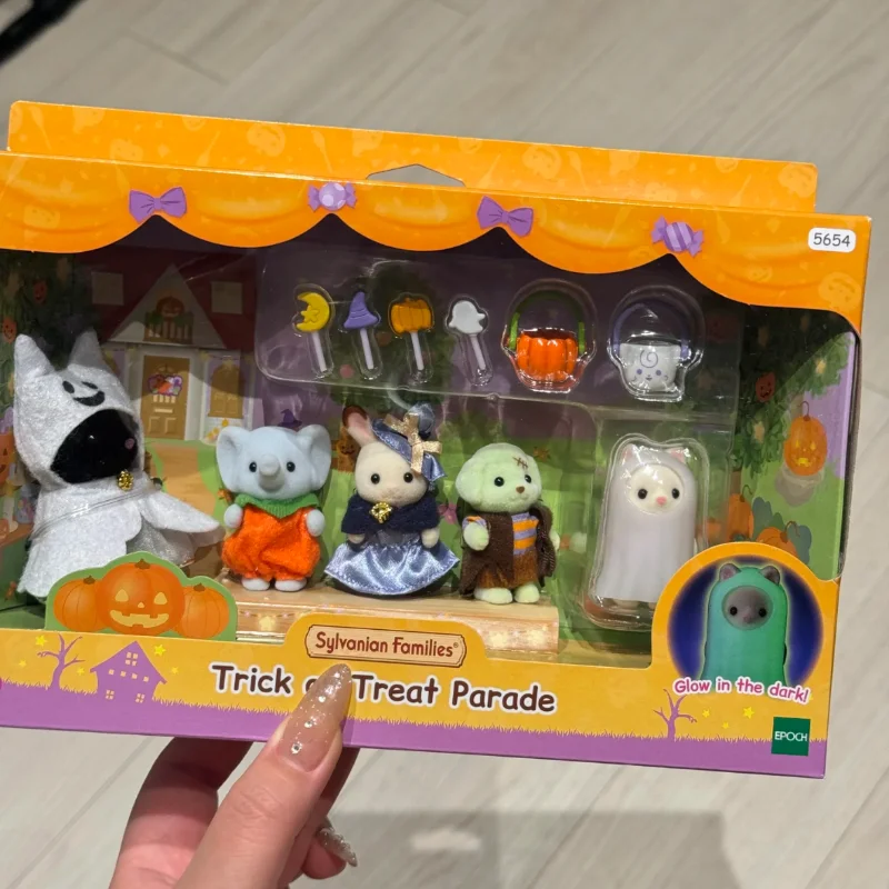 Hot Sylvanian Families Rare Limited Edition Halloween Poodle Costume Style Anime Figures Set Family Baby Doll Decor Gift Toys