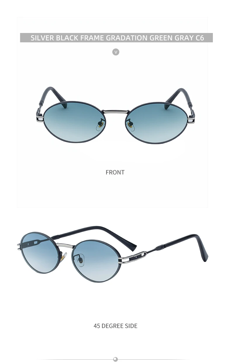 Kleine ovale Steampunk-Sonnenbrille aus Metall für Damen 2026 – Luxusmarke, Vintage Punk Sonnenbrillen für Damen, modische UV400-Schutzbrillen – Detail 19
