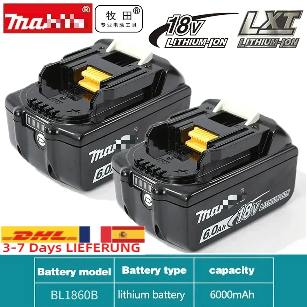 Original Makita 18V 6Ah/5Ah/3Ah Battery for BL1830B BL1850B BL1850 BL1840 BL1860 BL1815 Replacement Lithium Battery