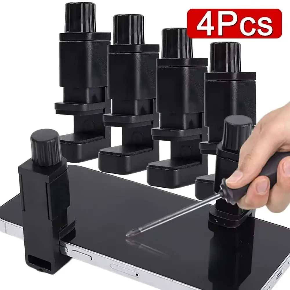 4Pcs Display Screen Phone Fixture Clamp Adjustable Repair Tools Mobile Phone Fixed Holder Universal Black Fastening Clip