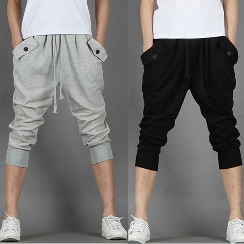 Foreign Trade Korean Version Trend Summer Men's Solid Color Casual Sports Feet Capris