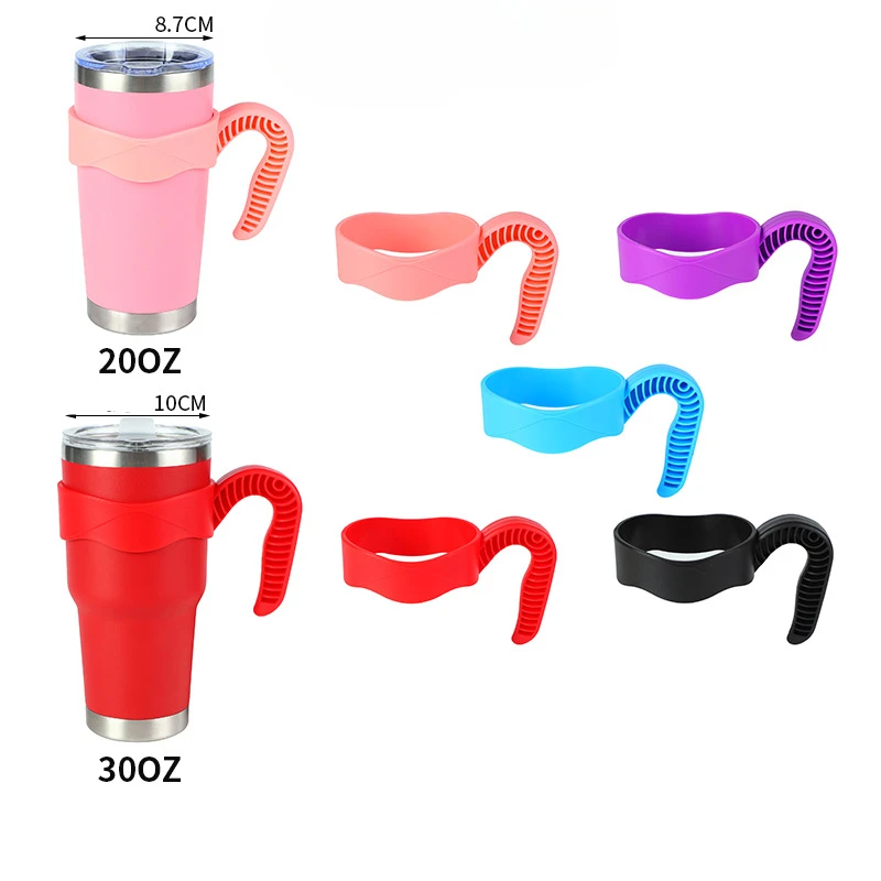 Non-Slip Handle Holder For 20oz and 30 oz Tumbler Mug Coffee Water Cup Bottles Accessories Fit Travel Portable Insulated Plastic