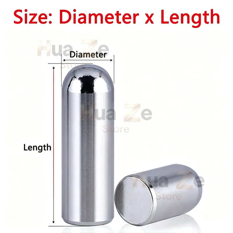 5-20Pcs Dia 6/8/10mm Solid Stainless Steel Round Head Cylindrical Pin Locating Dowel Length 6-150mm