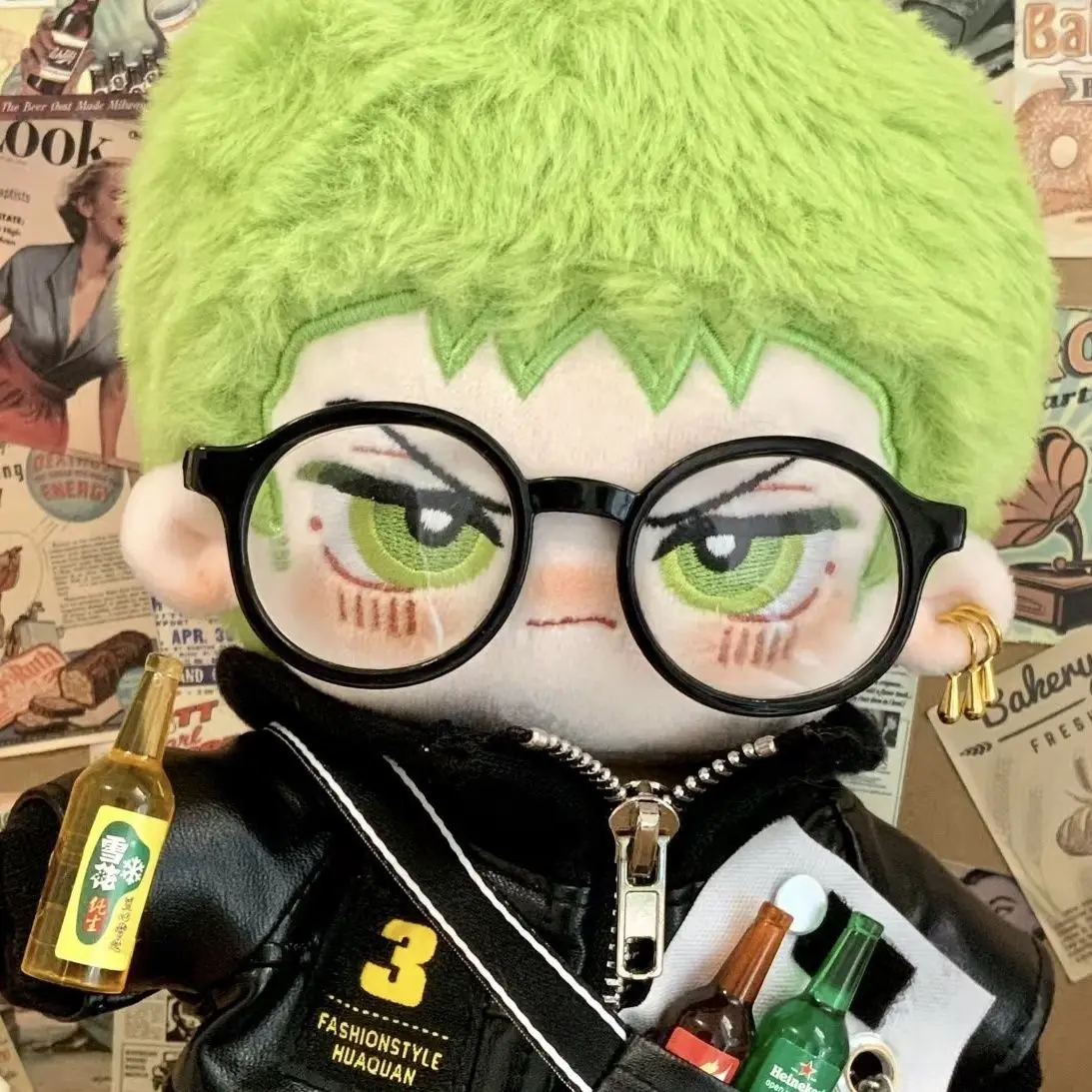 

Anime Role Attribute Cute Monster Green Hair Boy Cosplay Soft Plush Doll Body 20cm Dress Up Stuffed Plushie Pillow Toys Gift