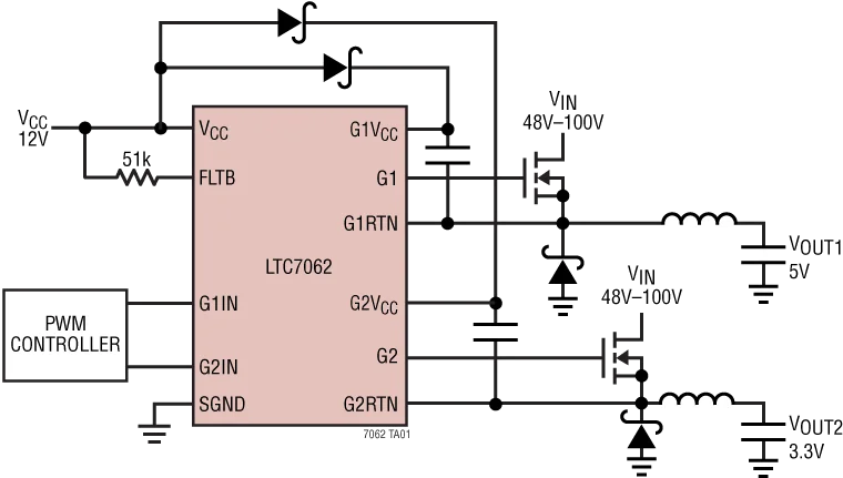 LTC7061 LTC7061EMSE LTC7061IMSE LTC7061JMSE LTC7061HMSE — полумостовой драйвер 100 В с плавающей грузой и регулируемым мертвым временем