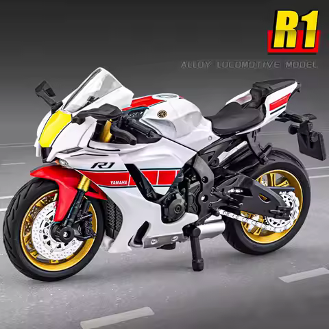 1:18 R1 Miniature Motorcycles Toys Car Model Honda CBR1000RR Suzuki Hayabusa GSX1000R Wheel Turned Vehicle for Kids' Edutainment