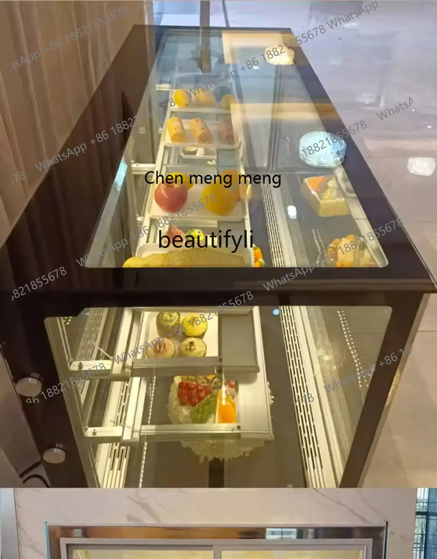 S7486 ss Cake Refrigerated Display Cabinet Commercial Fruit Dessert Western Point Cooked Cold Dish Small Desktop Air-Cooled Fres
