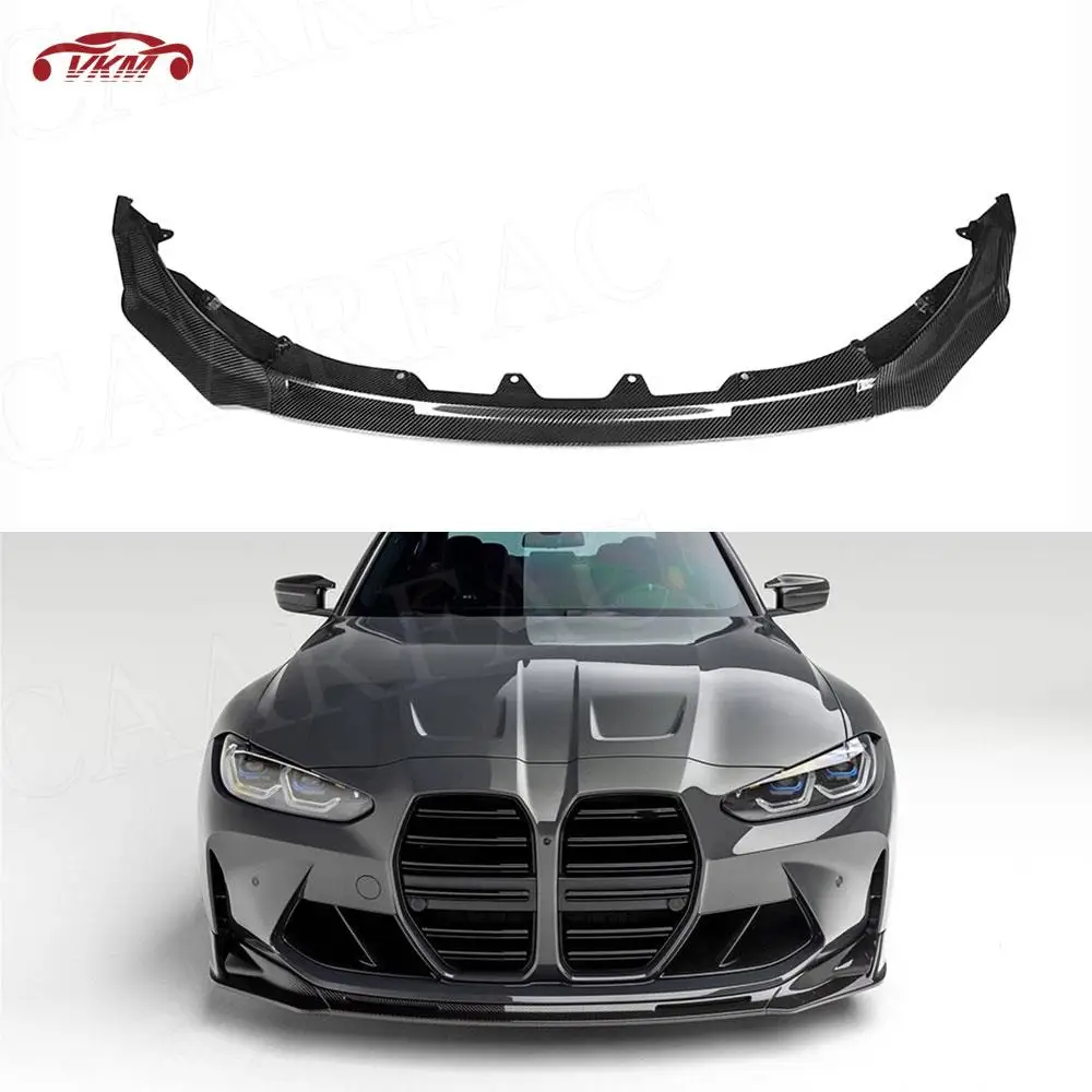 

Dry Carbon Fiber Car Front Bumper Lip Front Chin Splitter Cover For BMW 3 4 Series G80 G82 G83 M3 M4 Competition 2020+ V Style