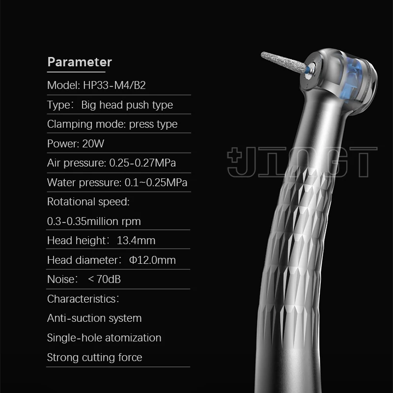 Woodpecker High Speed Dental Turbine Handpiece 2/4 Hole Air Turbine E-Generator Ceramic Bearing Dentist Tips Triple Water Spray