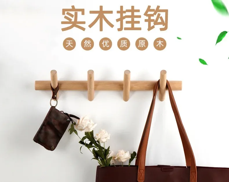 

Creative solid wood coat hook behind the door fitting room hanging clothes hook in dormitory Hanging Clothes Rack Behind Bedroo