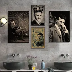 Famous Scientists Nikola Tesla Movie Posters Kraft Paper Prints And Posters Kawaii Room Decor