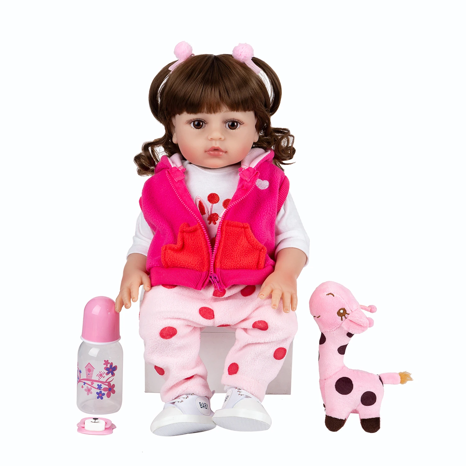 BRASTOY Baby Reborn Doll 48cm جسم سيليكون مع لعبة محشوة، شحن البرازيل