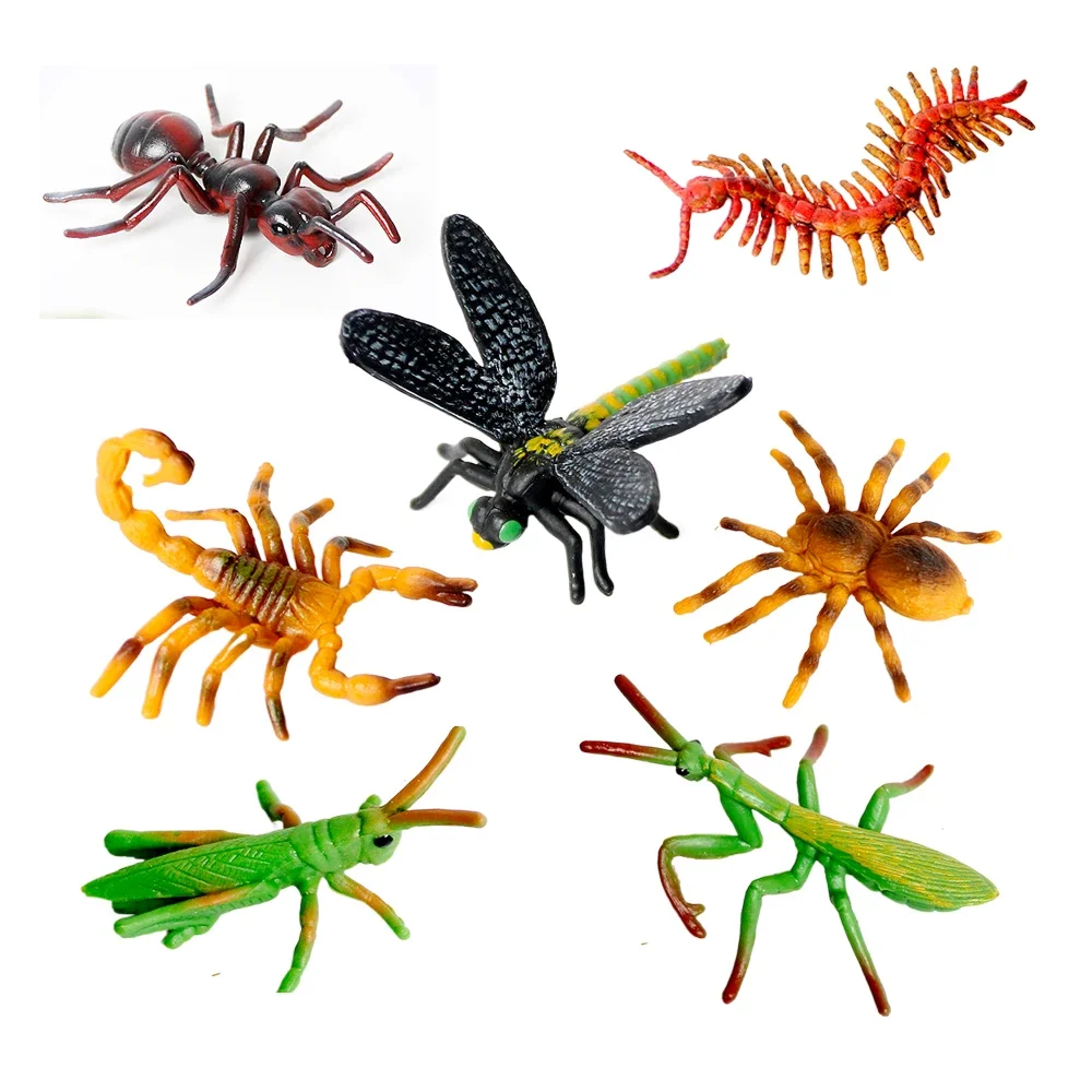 プラスチック昆虫フィギュアカブトムシ蜂クモモデルおもちゃ動物置物アクションフィギュアミニチュア動物子供のおもちゃキッズギフト