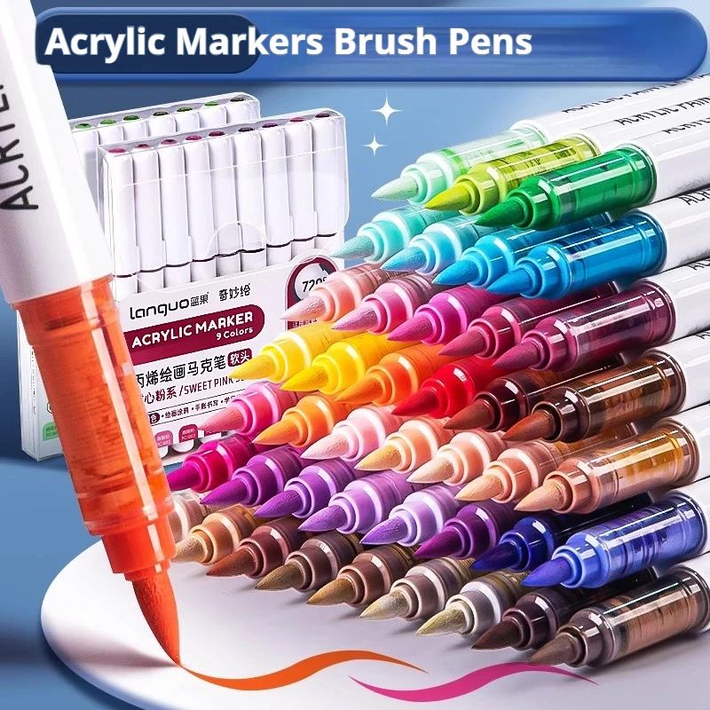 Acrylic Marker Pen Soft Head Painting Can Be Stacking Color Intelligent Control Ink Color Pens Brush Graffiti Drawing Pens Set