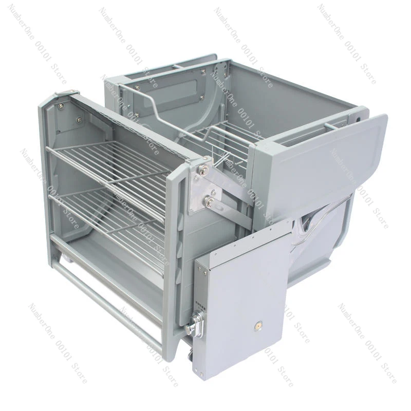 Double Drop-Down Basket Kitchen Cabinet Accessories Pantry Organizer Magic Collector