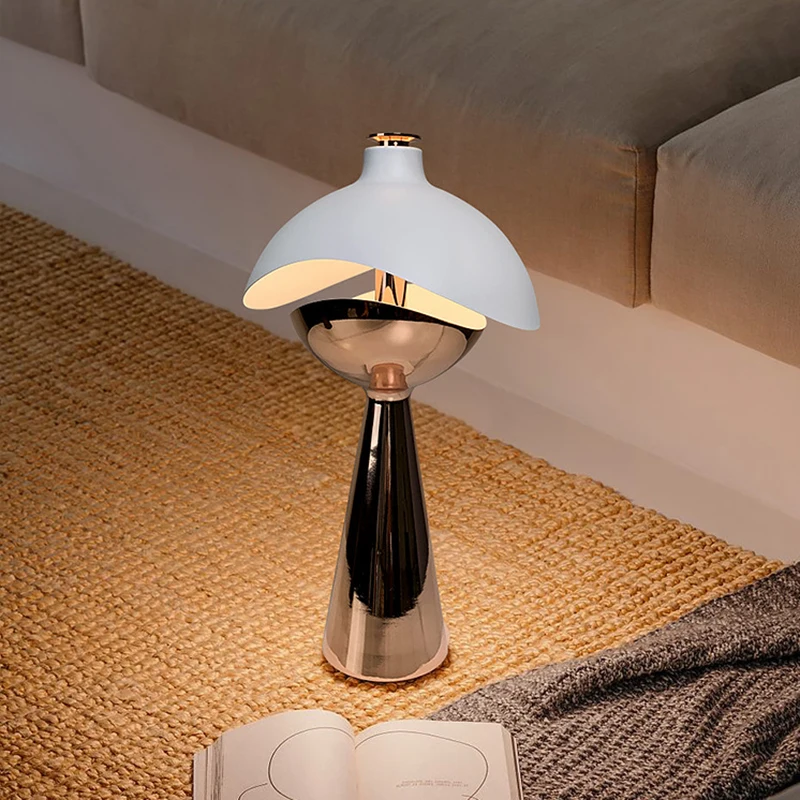 Creative โคมไฟตั้งโต๊ะไร้สายหรี่แสงได้ Touch Sensing USB Type-C ชาร์จนวนิยาย Room Decor Night Light สําหรับห้องนอนห้องนั่งเล่น