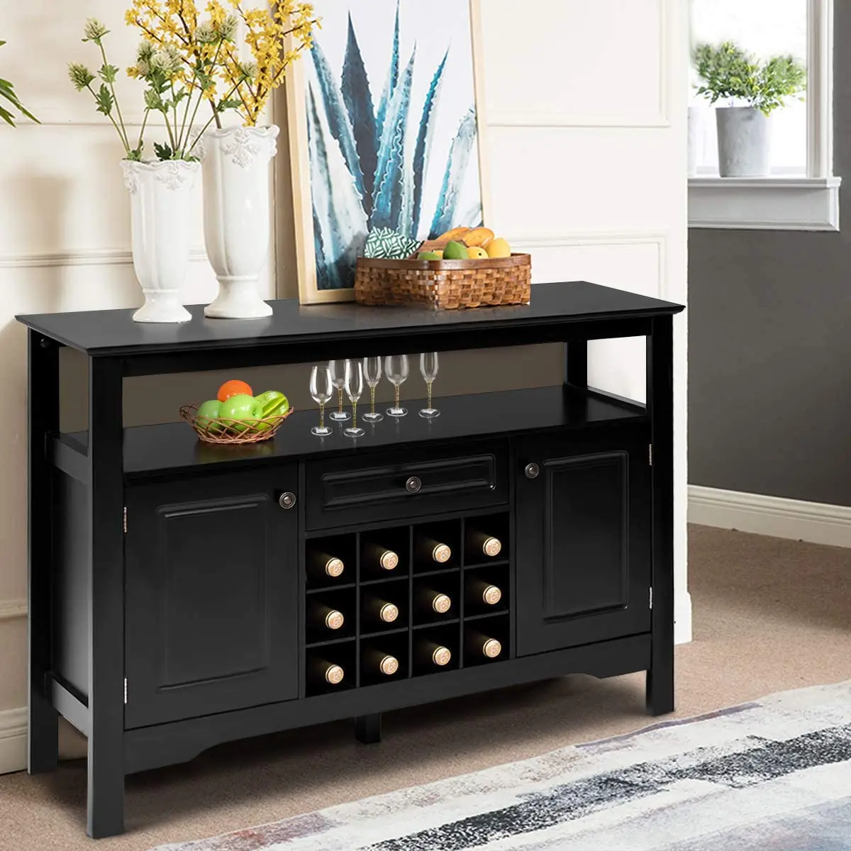#Popular Wine Bar Display Cabinet Wine Storage Cabinet