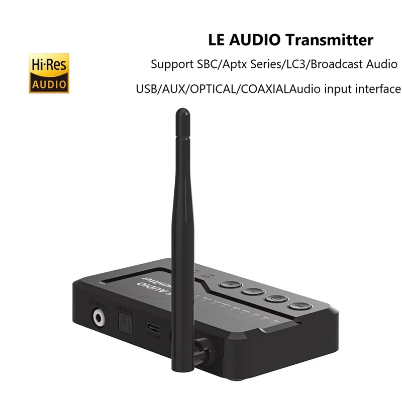 

A47F-LE Audio Bluetooth 5.3 Audio Transmitter Adapter For TV Headphons With Lossless Auracast LC3 For Gaming Watching Music