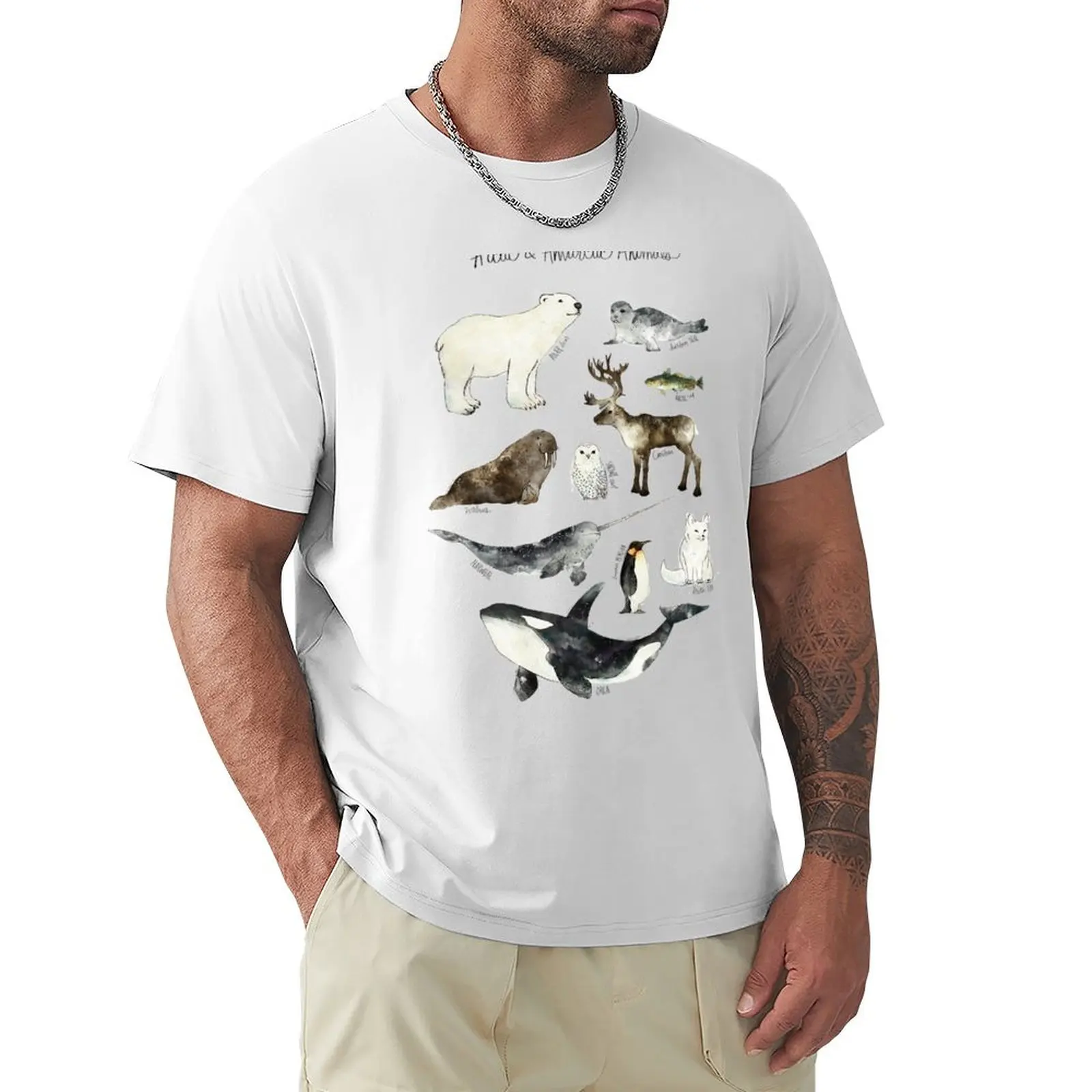 Arctic & Antarctic Animals T-Shirt customs design your own shirts graphic tees T-shirts for men cotton