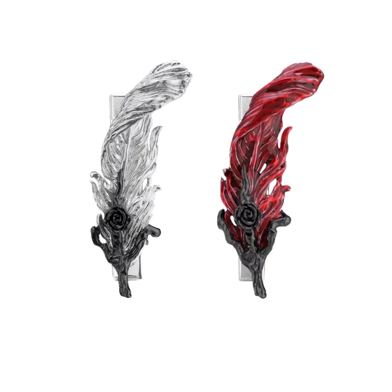 Original Dark Gothic Feather Hairpin Edge Clip Niche Sweet Cool Hairpin One-word Clip Parallel Clip Headgear