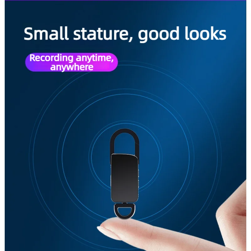 

Мини-диктофон, портативный аудиорекордер, цифровой диктофон, MP3-плеер, с функцией шумоподавления, 32 ГБ, с брелоком