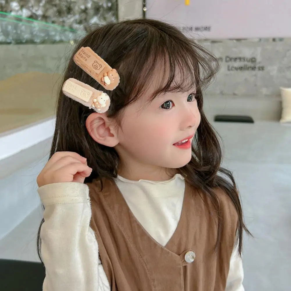 Sweet Lovely Hair Clip Kids Girls Cartoon Bear Dog Rabbit Decor Fluffy Hairpin Hair Accessories Grampos De Cabelo Bonitos