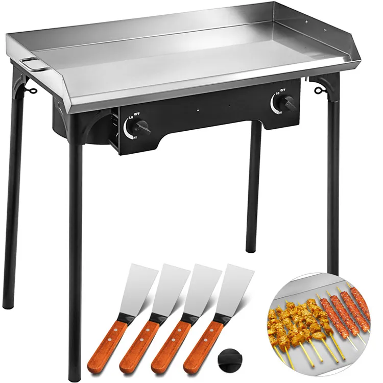 

Factory Price Brand New Teppanyaki Grill Griddle Half Griddle And Half Grill Wide Stainless Steel Flat Top Griddle Grill