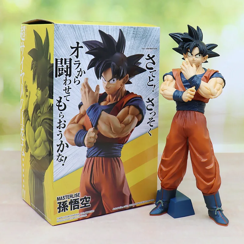 27CM Dragon Ball Strong Fetters Memories Standing Pose Black Hair Goku Exquisite Action Figures Collection Boxes Gift Toys