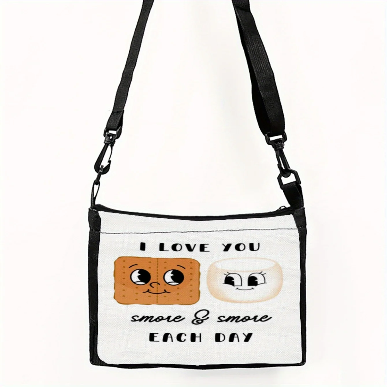 

Love You One-shoulder Crossbody Bag with Zipper, Hand Washable, Adjustable Shoulder Straps, Suitable for Going Out and Gifts