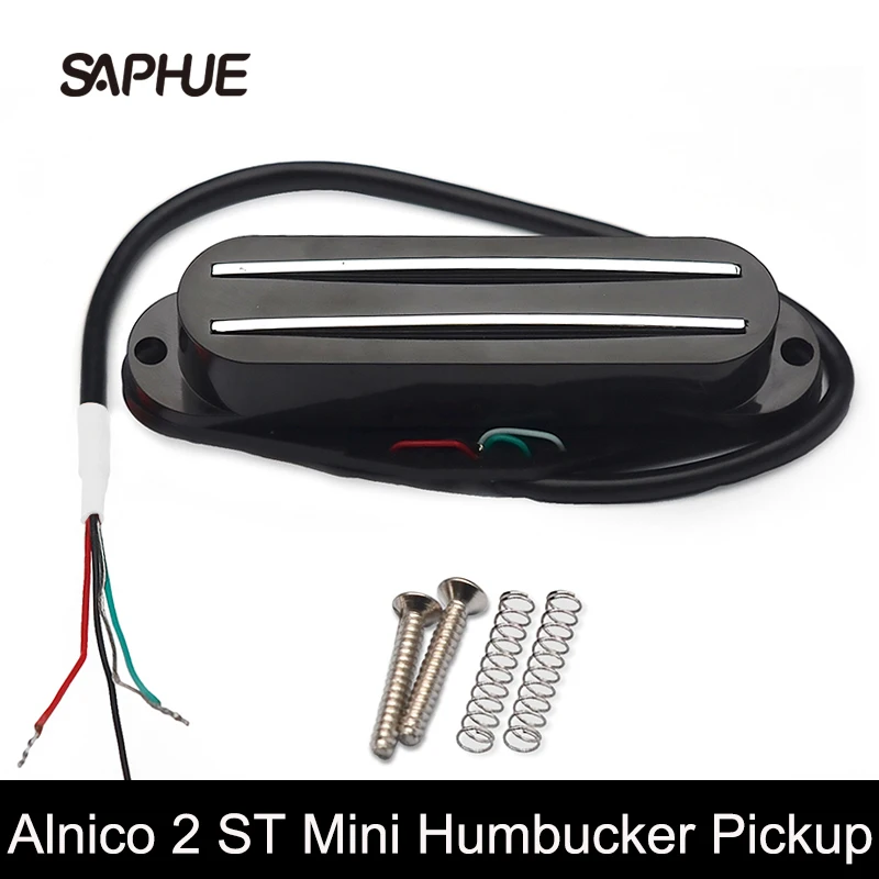 Alnico 2 Mini Humbucker ST Single Coil Size Hot Rail Pickup, 9K, 4 Conduct Output Coil Splitting, Multi Colour