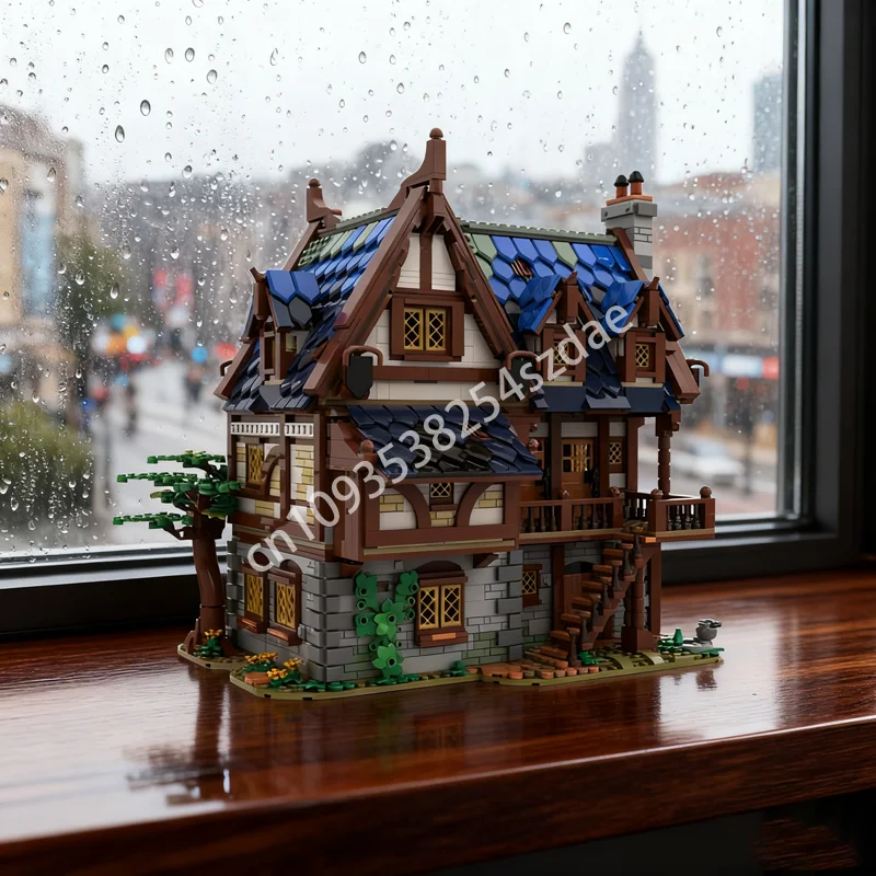 

2989 шт. MOC, средневековая таверна, идеи Inn и модель CUUSOOed, строительные игрушки, блоки, сборка, идея «сделай сам», рождественские подарки, кирпич, день рождения