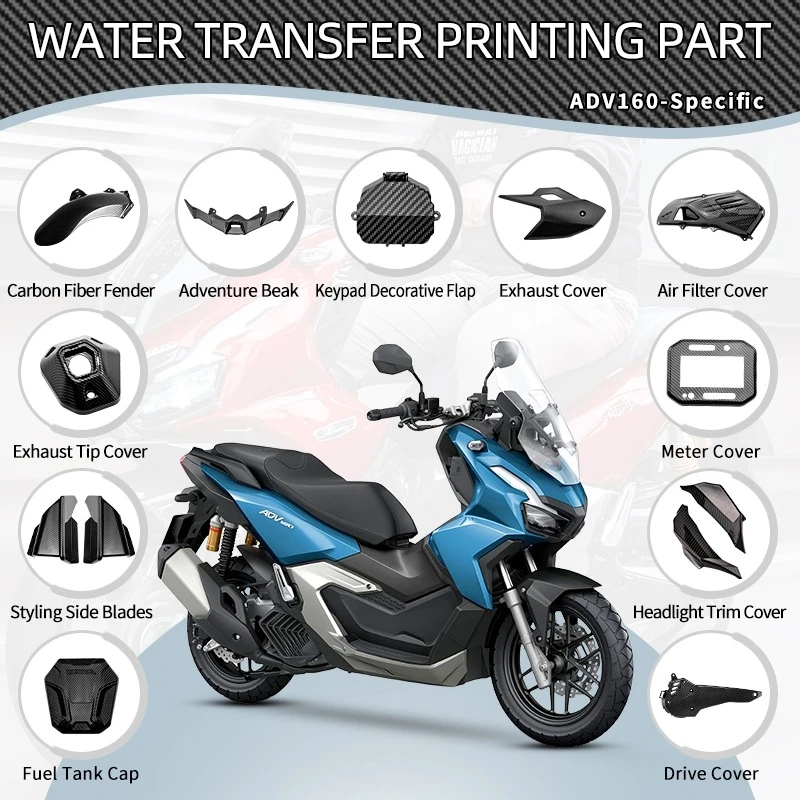 

Motorcycles Accessories for Honda ADV160 ADV 160 Whole Car Is Made Imitation Carbon Fiber ABS Fairing Instrument Fender Cover